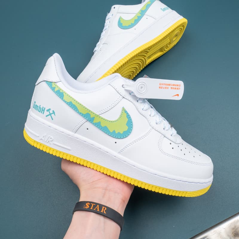 Nike Air Force 1 Low White Green Yellow SNKRS