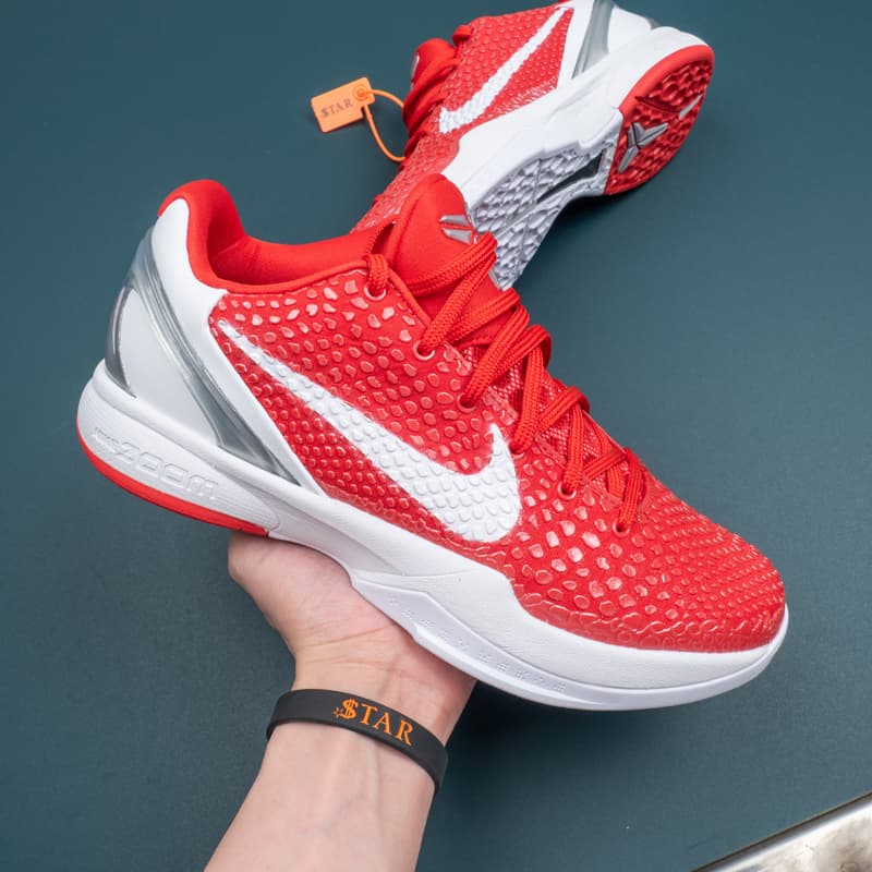 Nike Kobe 6 Protro Red White Silver Basketball SNKRS