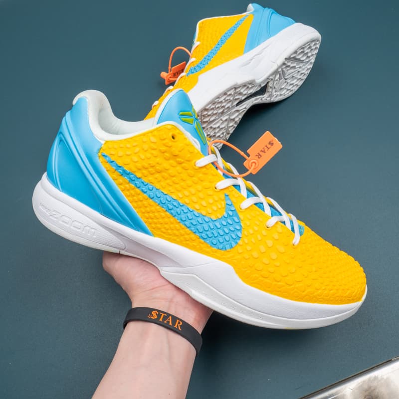 Nike Kobe 6 Protro Yellow Blue White Basketball Sneakers