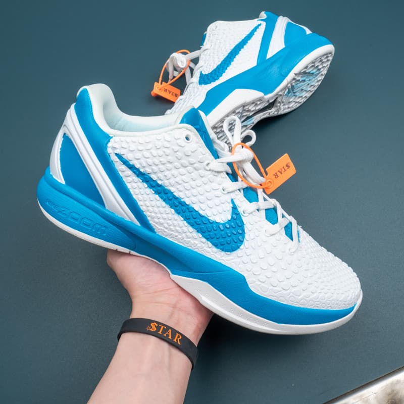 Nike Kobe 6 Protro White Blue Basketball Shoes